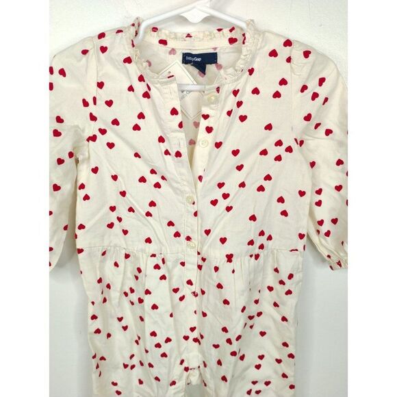 babyGap 6-12 Months Hearts Love Long Sleeve Onesie Ivory and Red - Picture 14 of 15